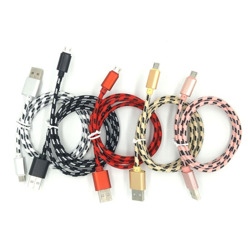 كابل USB POPETPOP 2A نايلون للشحن السريع متوافق مع الهواتف والأجهزة اللوحية باللون الأسود - Image 3